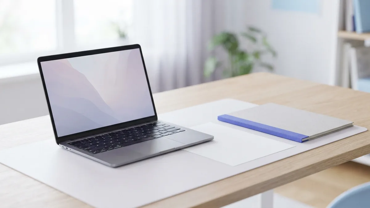 Laptop and blank page ready for adding a PDF printer on Windows