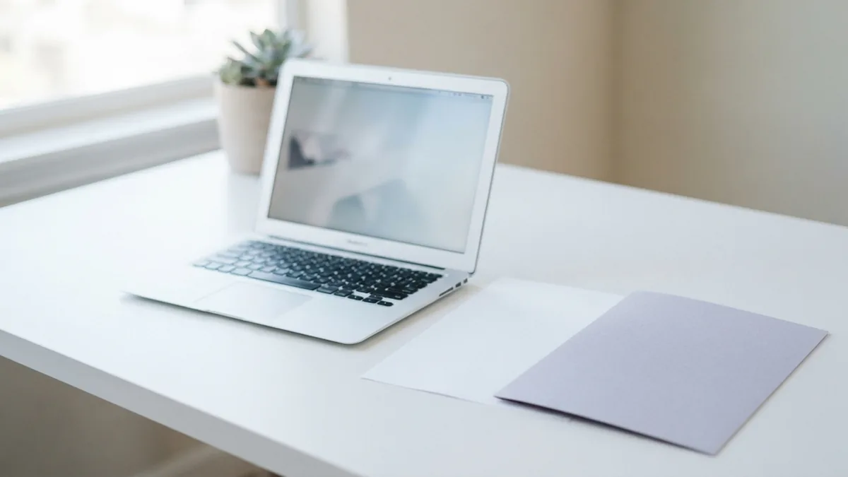 Check a PDF printer setup Simple laptop workspace for checking and fixing PDF printer problems