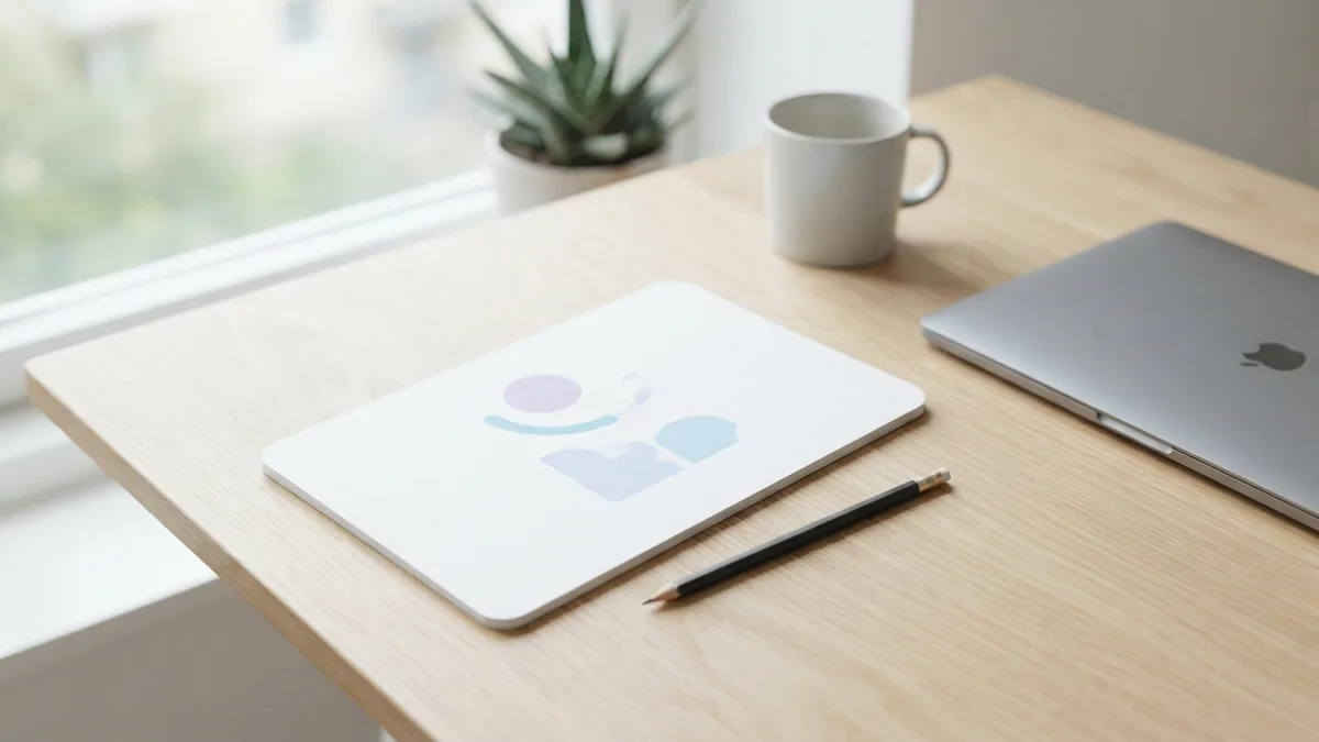 Pale colored shapes on a blank page show a simple PDF color palette