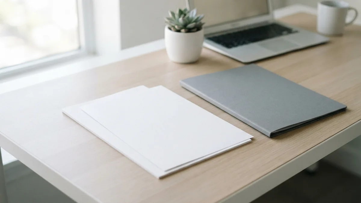 Blank documents aligned beside a folder for a step-by-step PDF review
