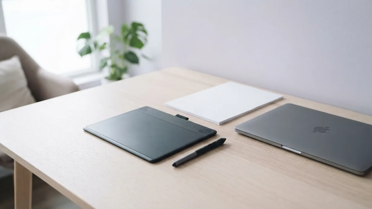 Graphics tablet and stylus set up for making a signature mark