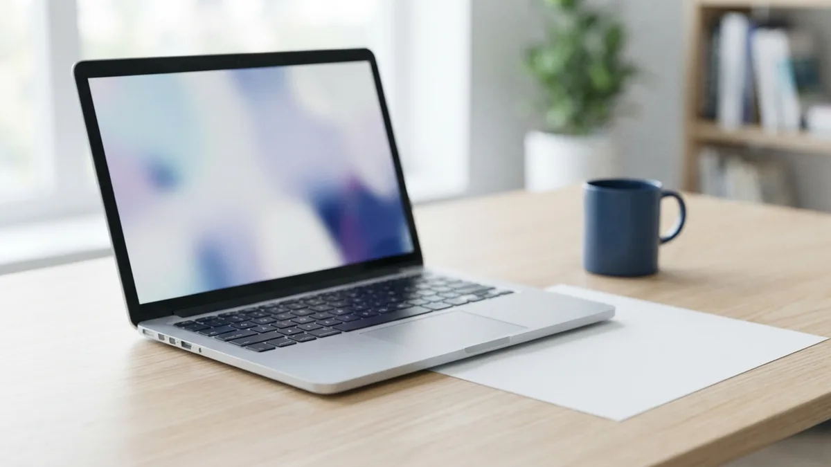 Capturing a detail from a PDF Laptop and blank paper representing a selected detail from a PDF page