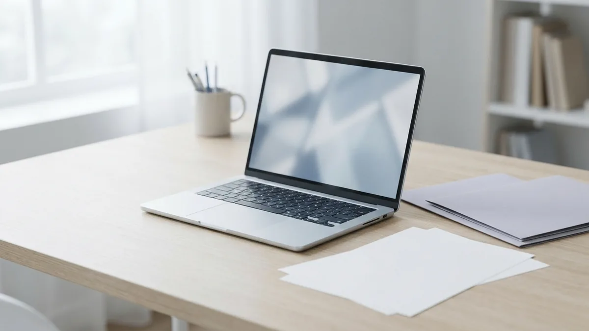Laptop and folders set up for searching keywords across PDF files