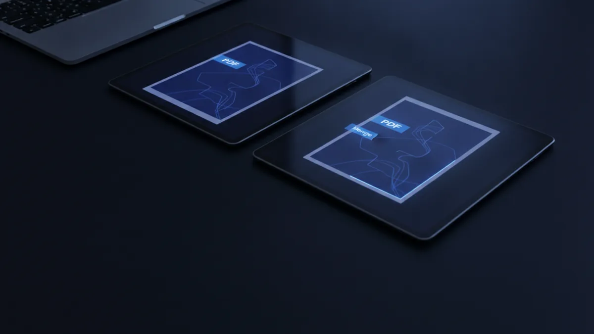 Tablet and laptop side by side showing PDF pages for choosing the right insert method.