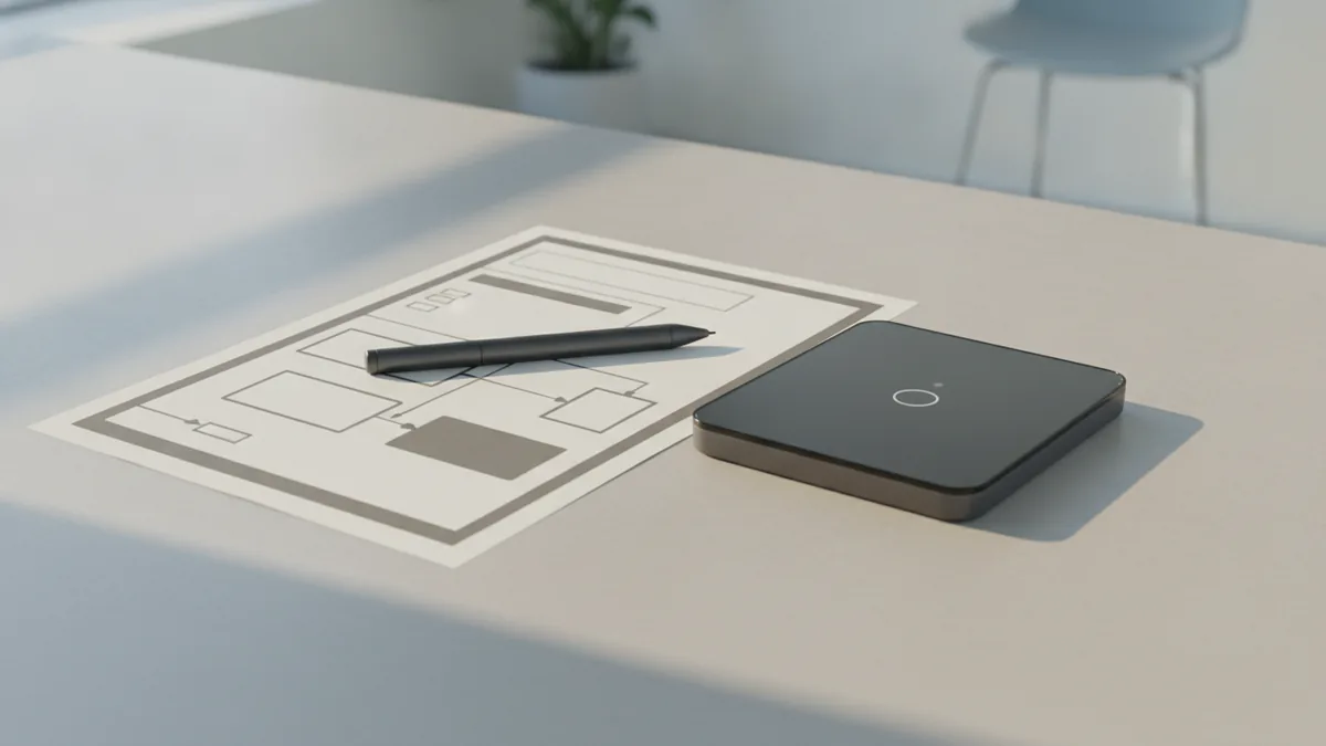 Desk setup showing tools used to add a signature to a PDF