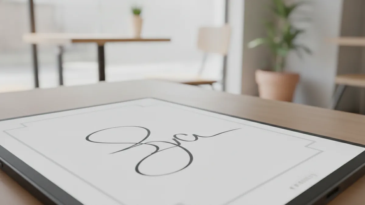 Mobile signing moment showing a signature being added to a PDF