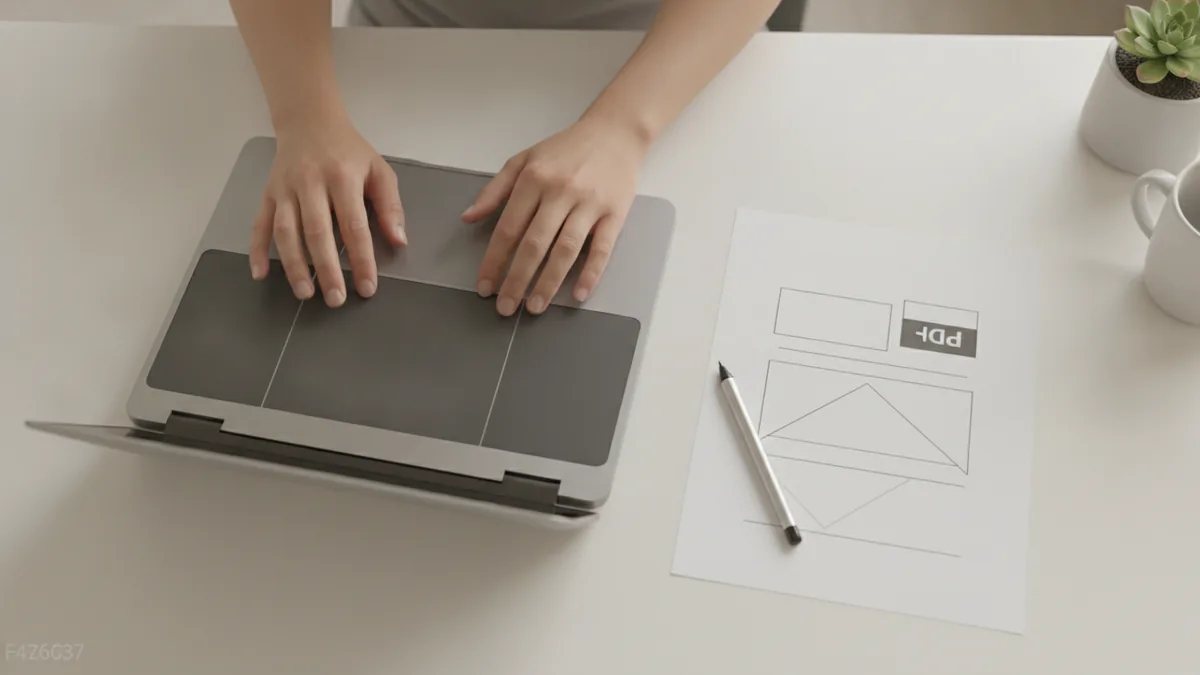 Hands preparing to upload and convert a PDF using Drive