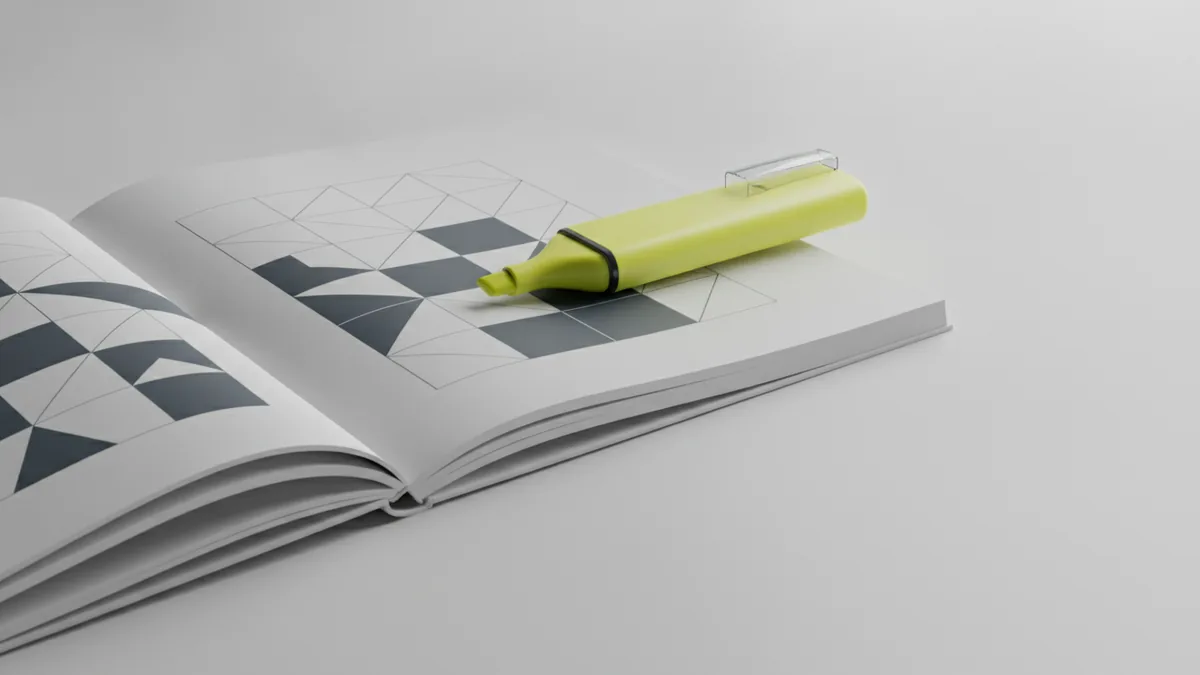 Notebook and paper highlight representing text extraction from PDFs