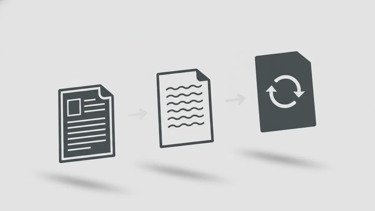 Three icons representing extraction, OCR, and text output options