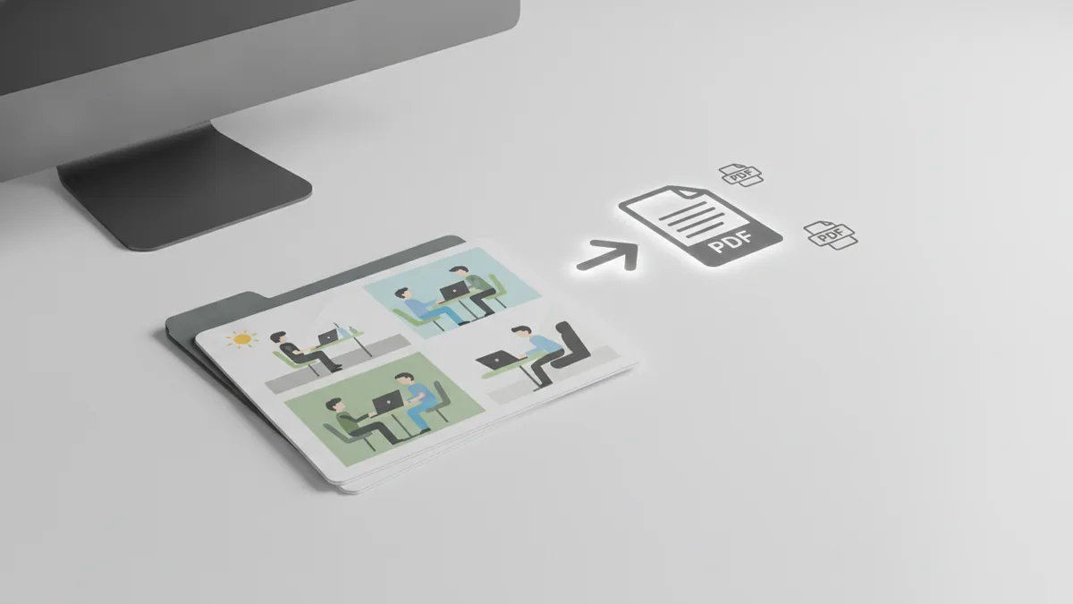Multiple scanned pages organized before converting into one PDF