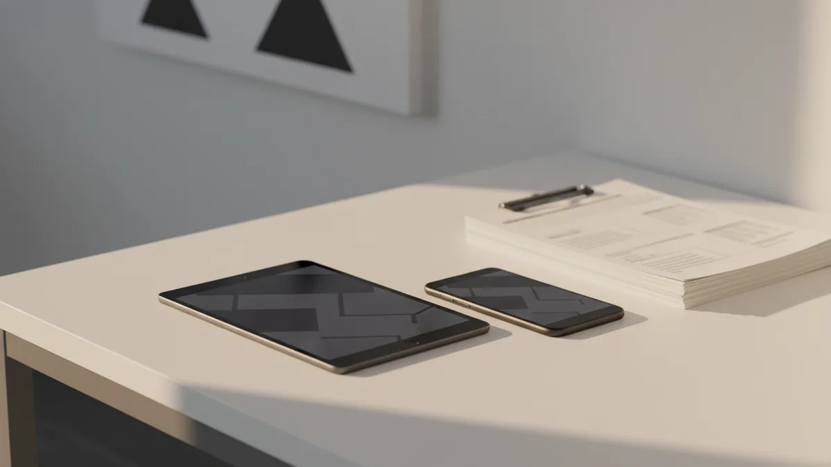 Tablet and phone setup showing efficient document conversion and sharing workflow.