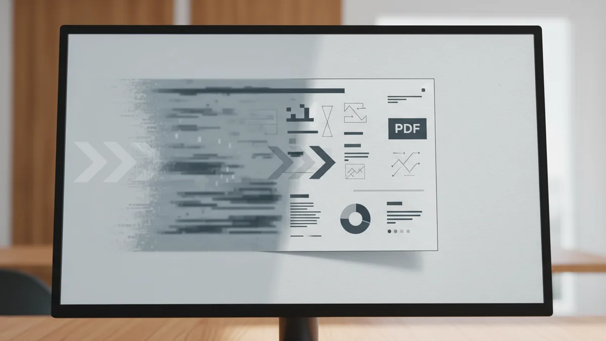 Why PDFs keep formatting A screen showing a Word page and a clean PDF layout.