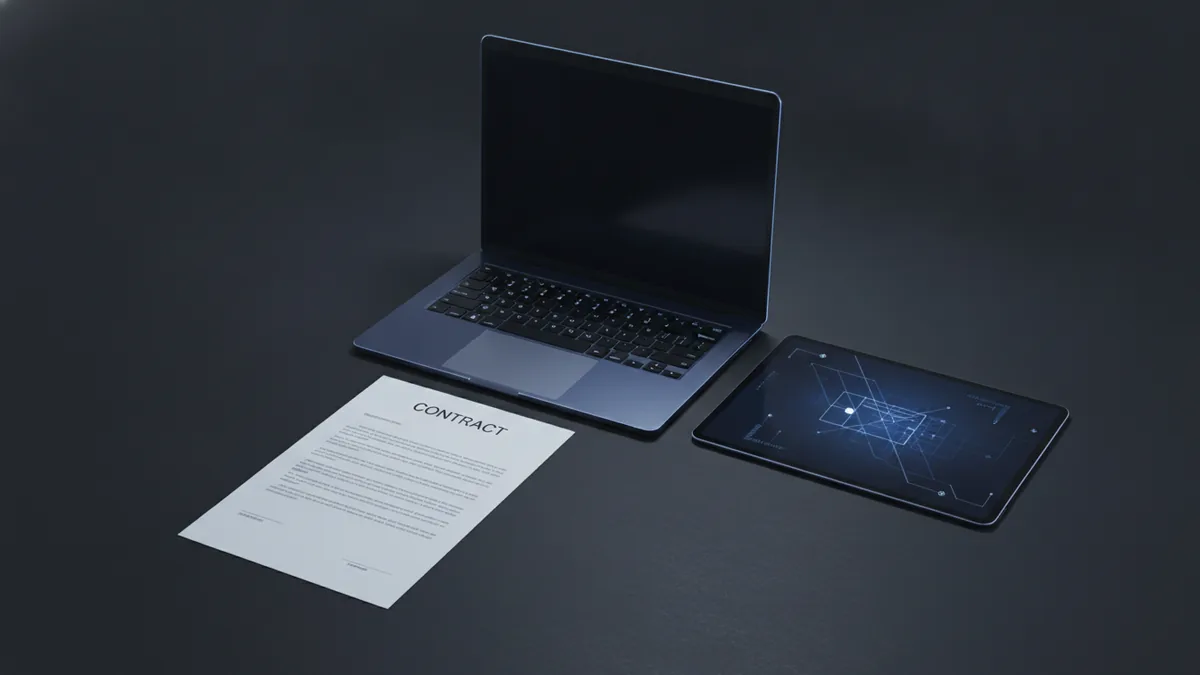 Laptop and tablet setup for choosing PDF tools and signing workflows