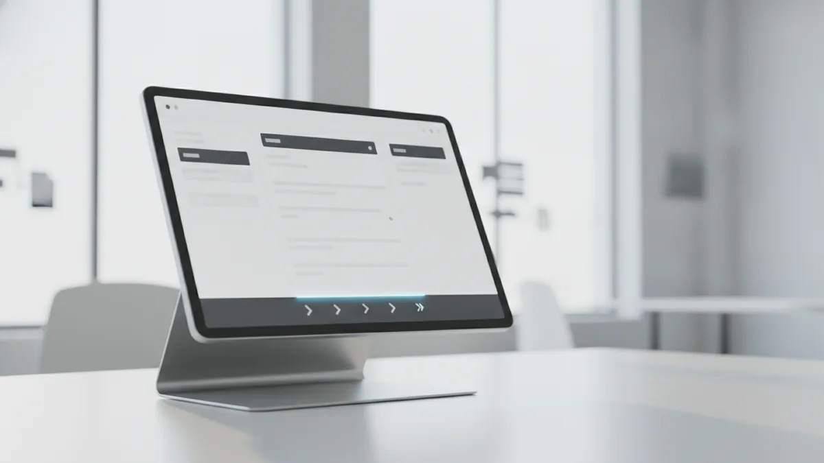 Tablet view suggesting clickable controls and fillable fields in a PDF experience