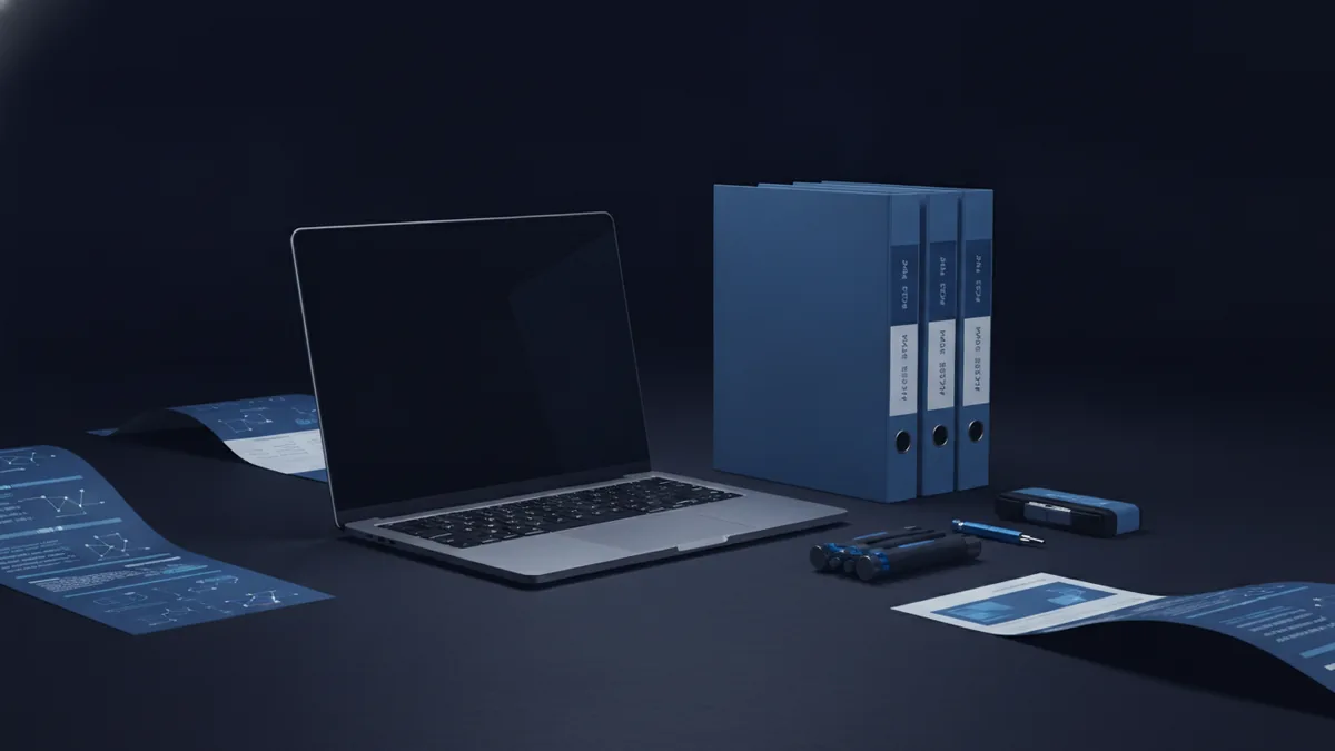 Comparing PDF editing tools Laptop beside a comparison of desktop, online, and free PDF editing workflows