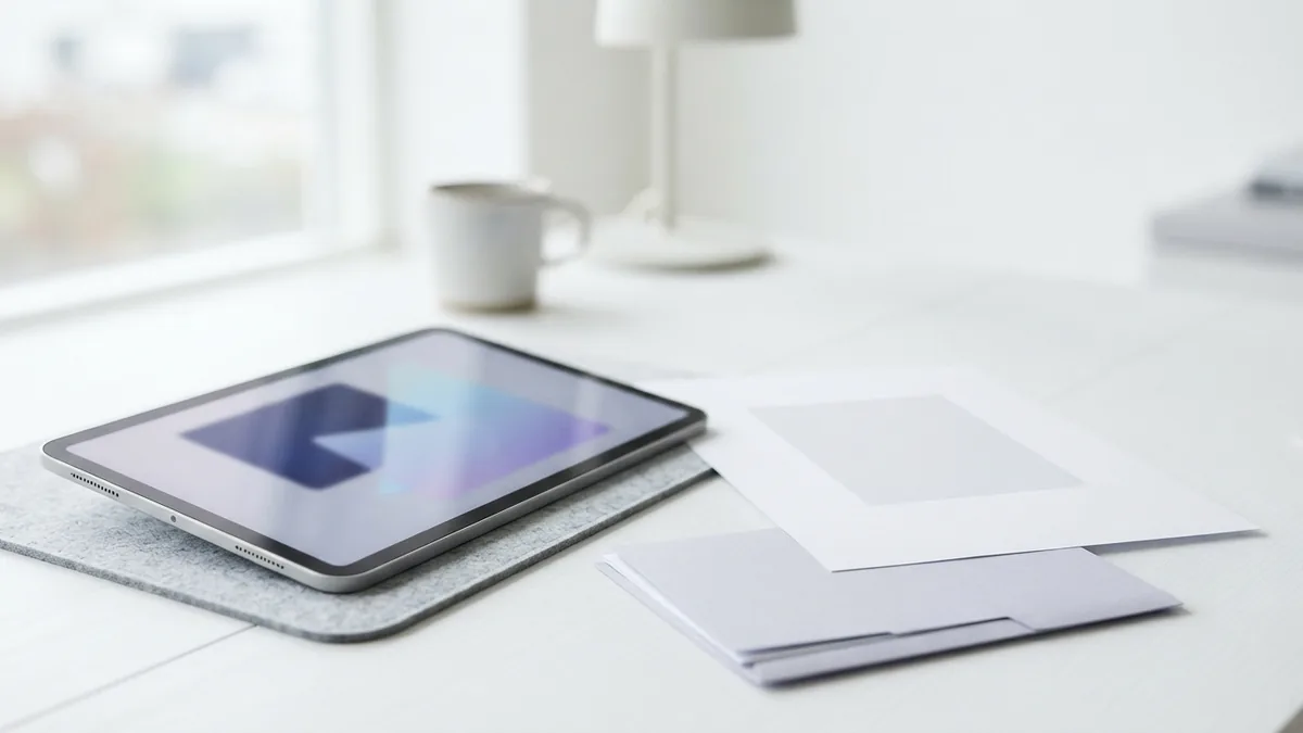 Copying a PDF image Tablet and blank sheet arranged for copying an image from a PDF
