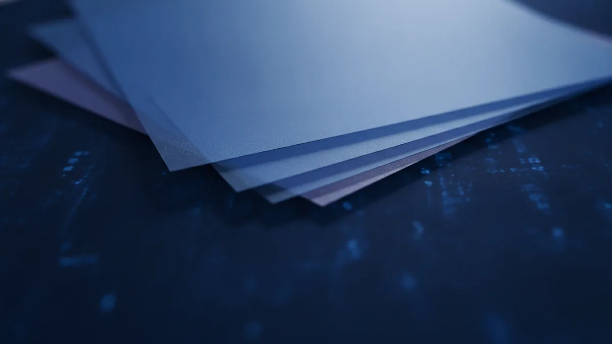What makes PDFs bigger Close-up of document pages with layered texture, symbolizing PDF size drivers.
