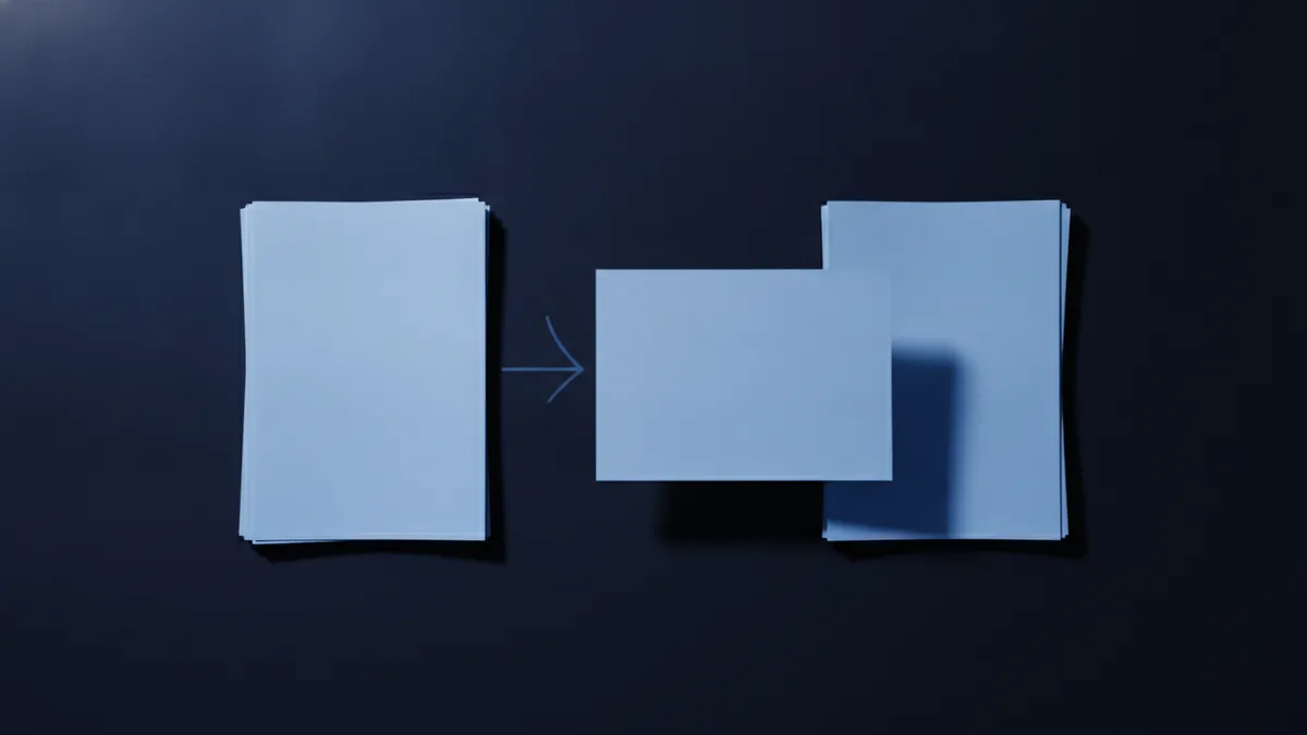 Before and after page deletion Ordered PDF pages showing how the page count changes after deletion