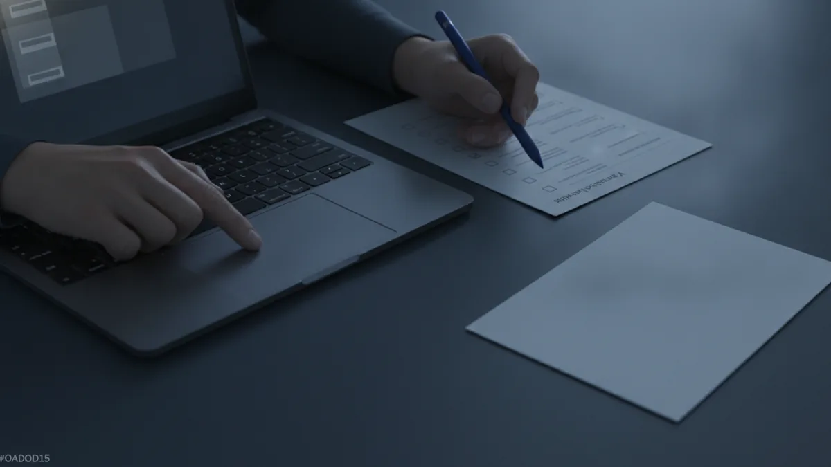 Person preparing to edit a PDF online on a laptop