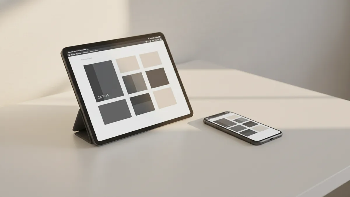 What a PDF is and why it helps Tablet and phone on a desk illustrating PDF sharing context