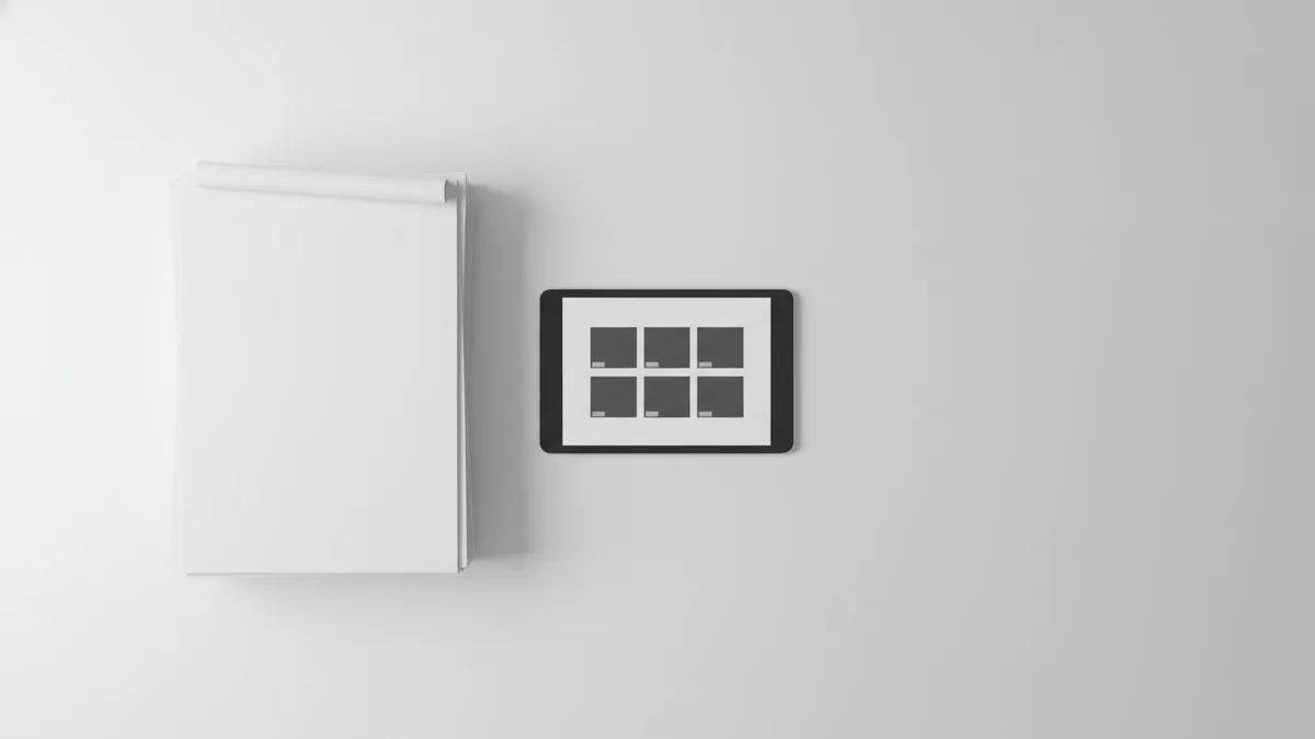 Top-down view of documents and page thumbnails representing one-page extraction