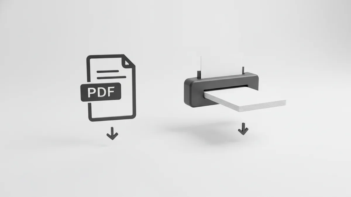Extraction vs print workflows Side-by-side illustration of extraction and printing approaches for single-page PDFs