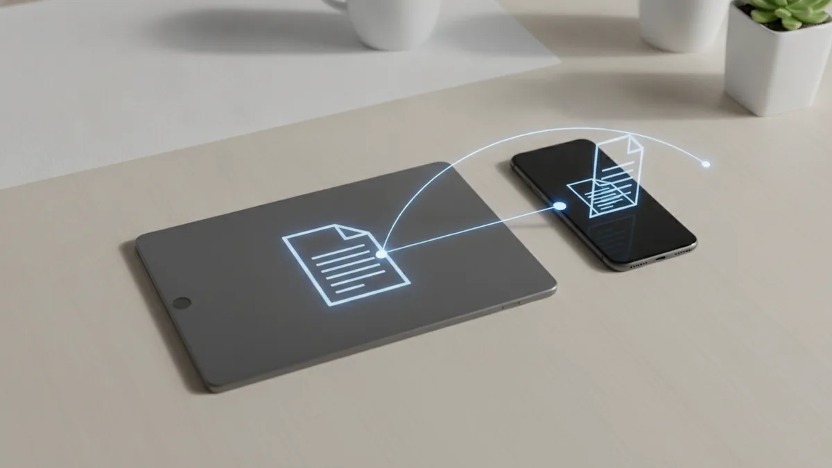 Online fax without a machine Phone and document workspace illustrating online faxing