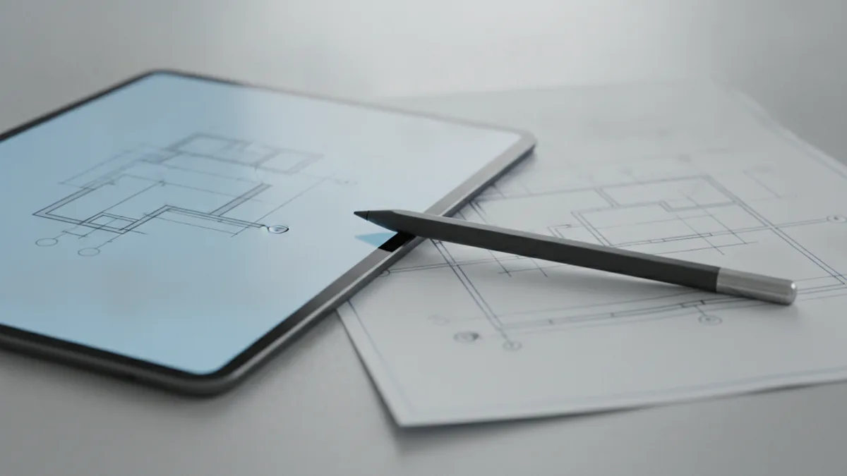 Comparing a design reference on paper and digital screen