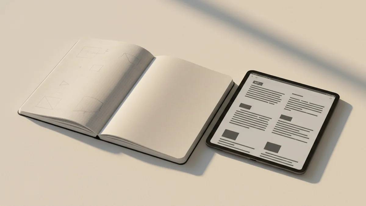 Choose printout vs attachment A study workspace with a clear document page layout for reading and note planning.
