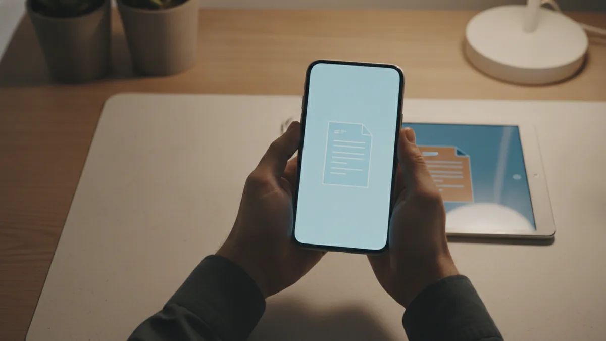 Smartphone and tablet setup for mobile PDF viewing and sharing