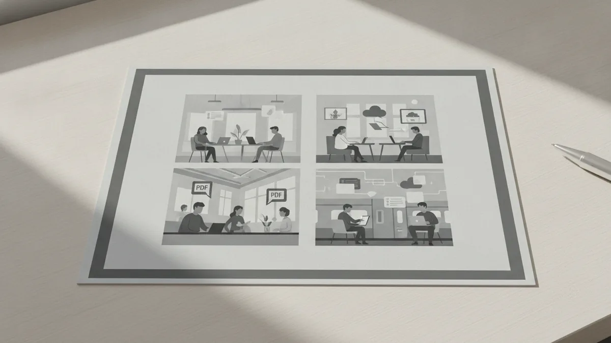 A four-up 2×2 print layout showing tile spacing and margins.
