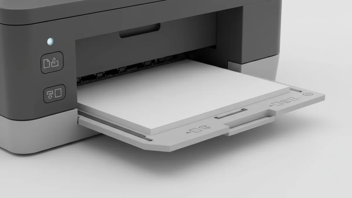 Verify borderless support Paper tray and printer controls ready for borderless mode