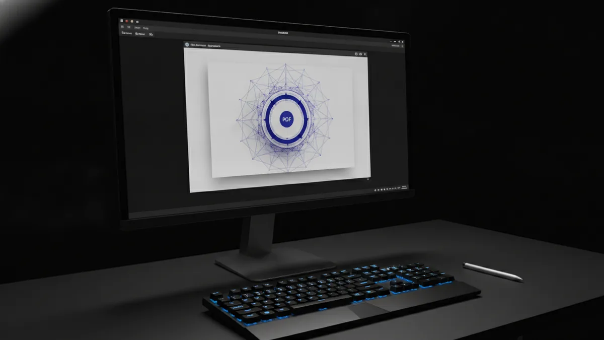 Clean workspace with a high-quality PDF preview setup for printing cards