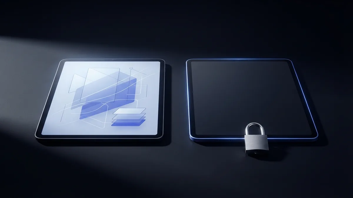 Two PDF security states showing view access and password-required access