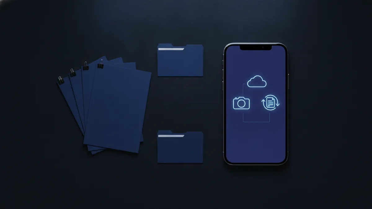 Choose a PDF conversion method iPhone and PDF pages arranged for choosing a conversion method