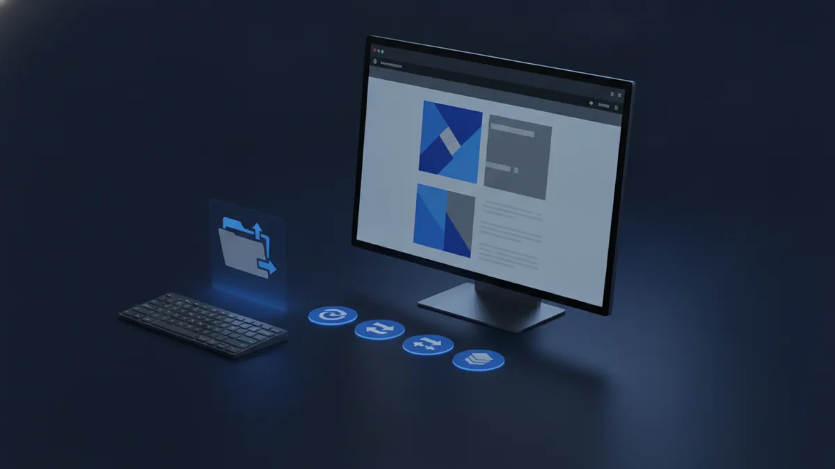 Organized desktop setup suggesting multiple ways to save webpages as PDFs.