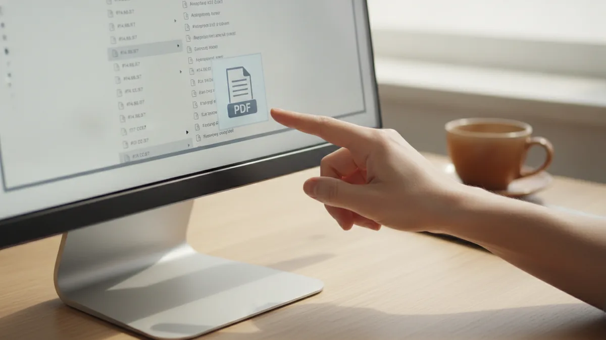 Selecting a PDF file to attach to a new email