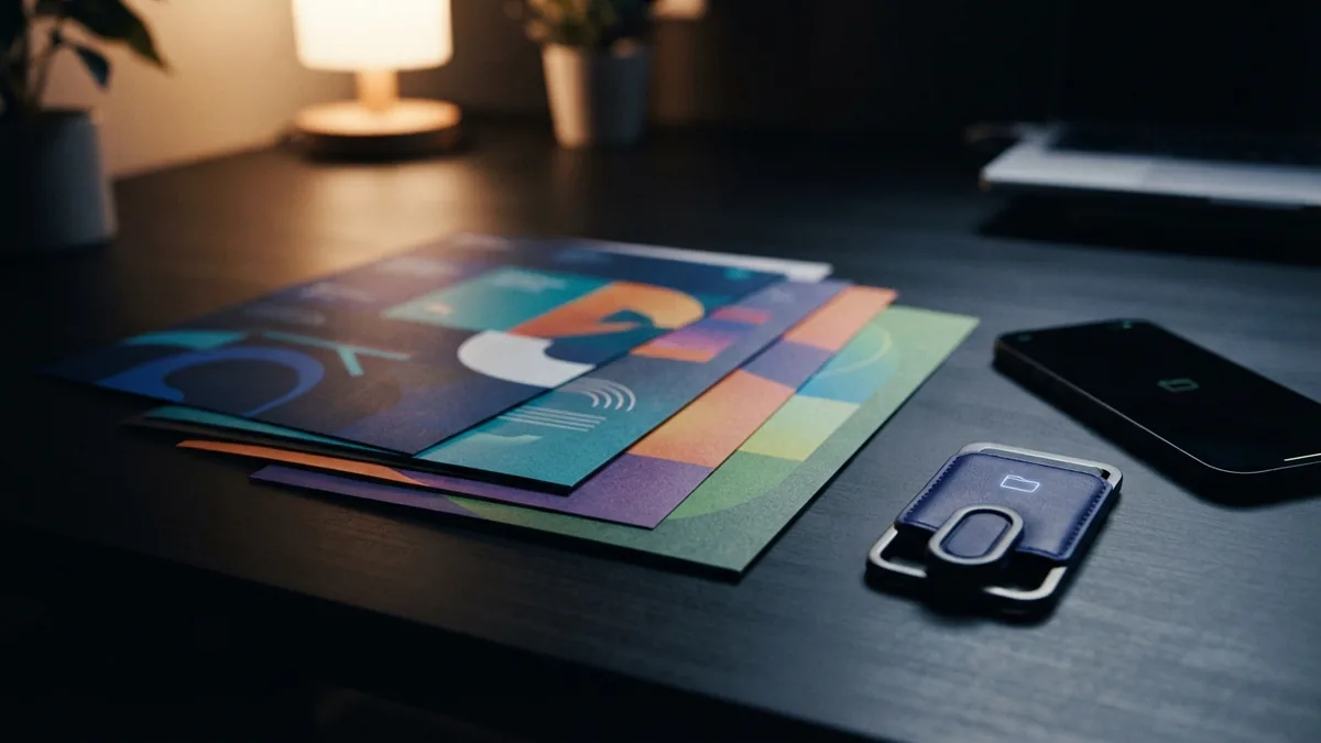 Convert PDF pages into images PDF pages converted into colorful images beside a phone and compact file folder