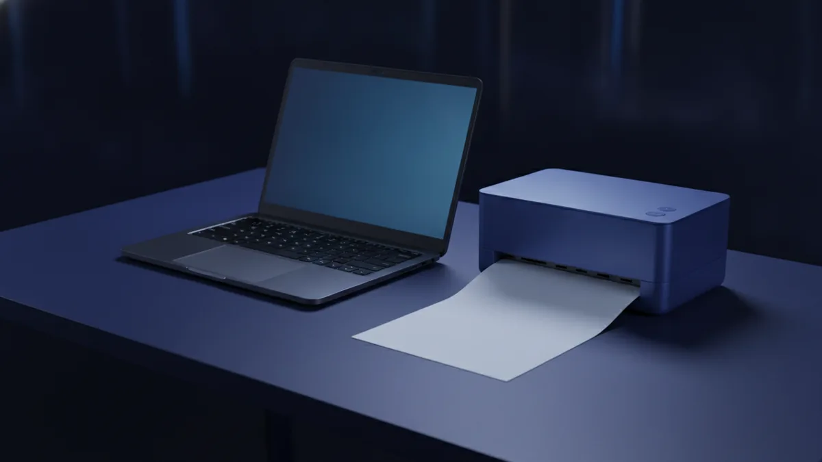 Laptop and printer showing two paths for creating a PDF file