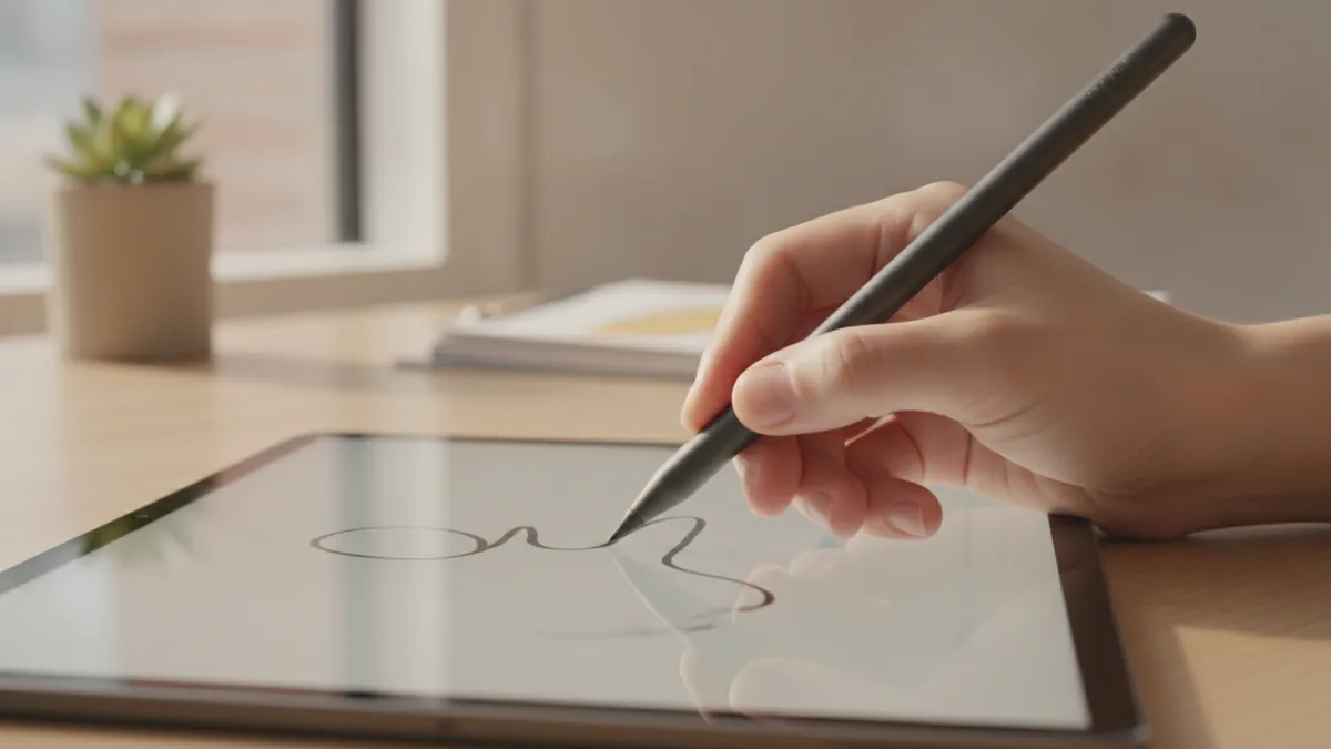 Better control with Apple Pencil Apple Pencil writing on a PDF for precise markup on iPad