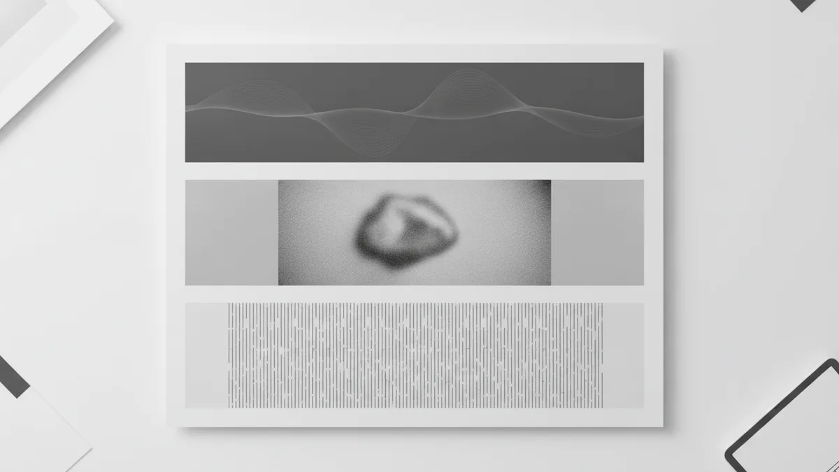 PDFs can mix vector and raster Paper with smooth shapes, a photo area, and readable text blocks