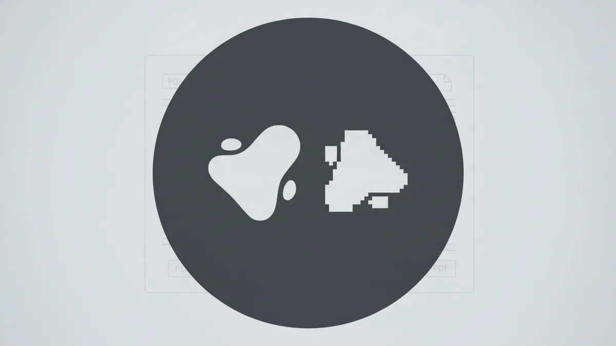 Use the zoom test Zoomed-in view showing smooth vector edges versus pixel blocks
