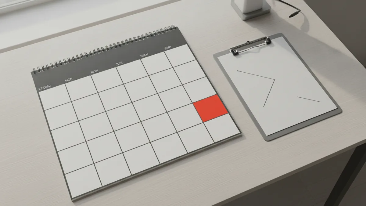 Trial window and limits Calendar deadline concept representing trial limits