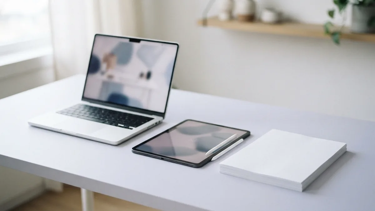 Tools for reducing PDF file size Tablet, laptop, and blank pages representing common tools for compressing PDF documents