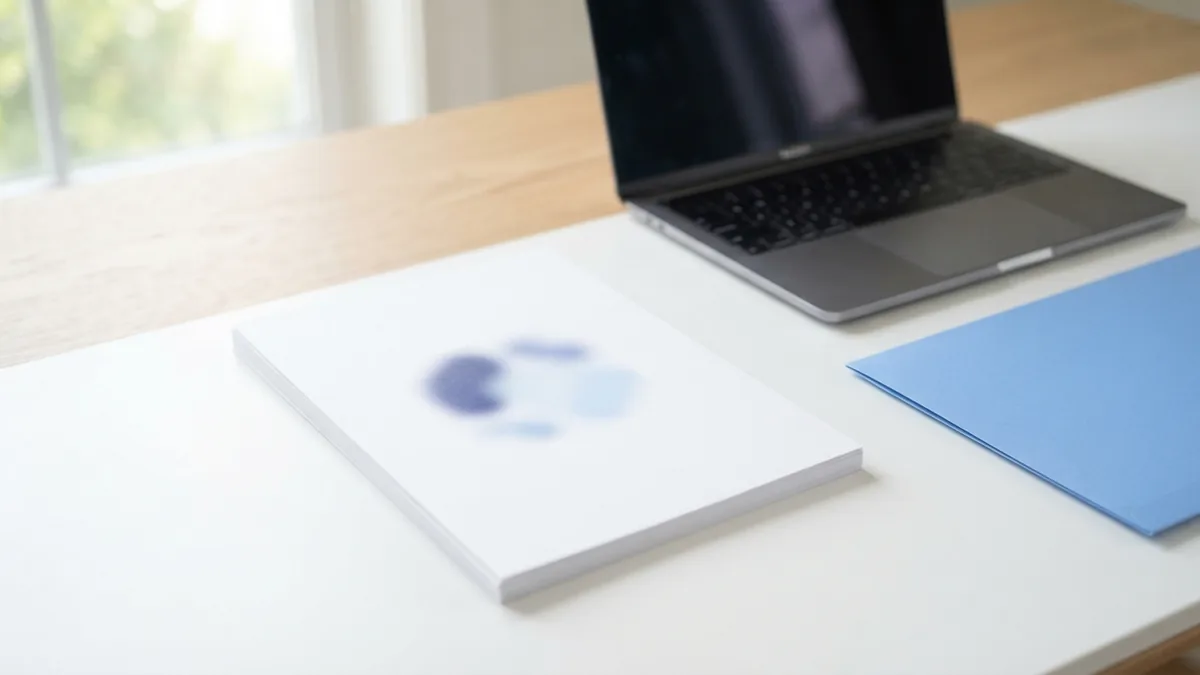 Changing PDF page margins Blank paper and laptop on a desk while adjusting the space around page content