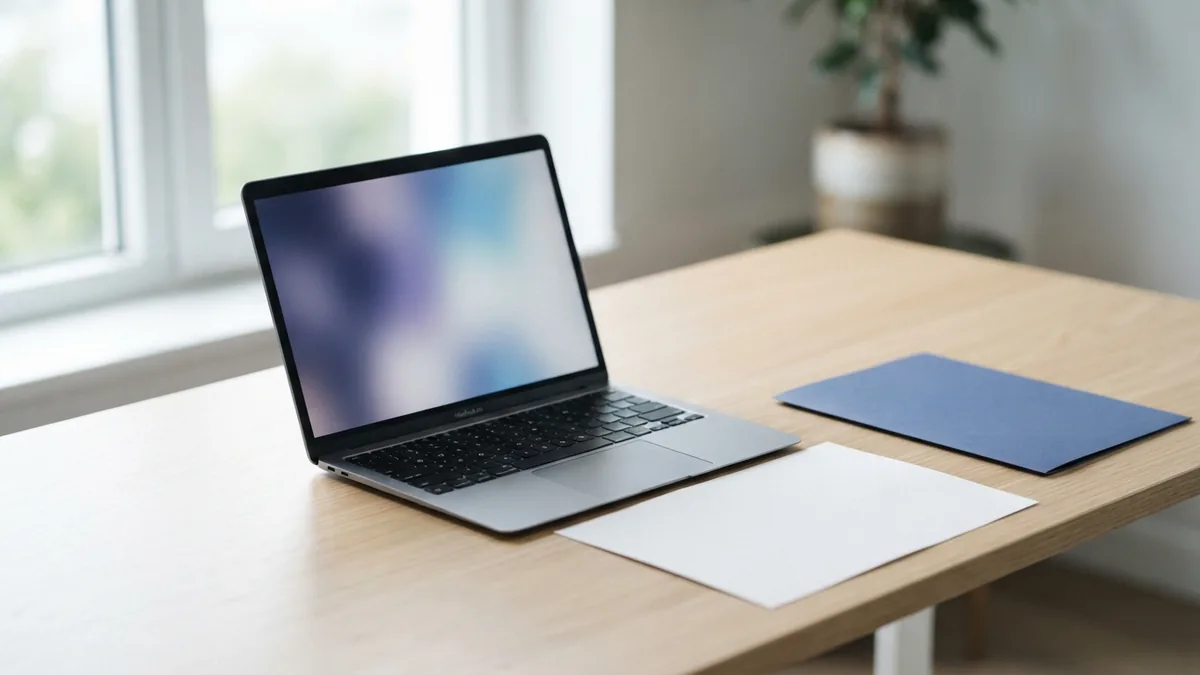 Laptop and blank page arranged for exporting a PDF page as a JPEG