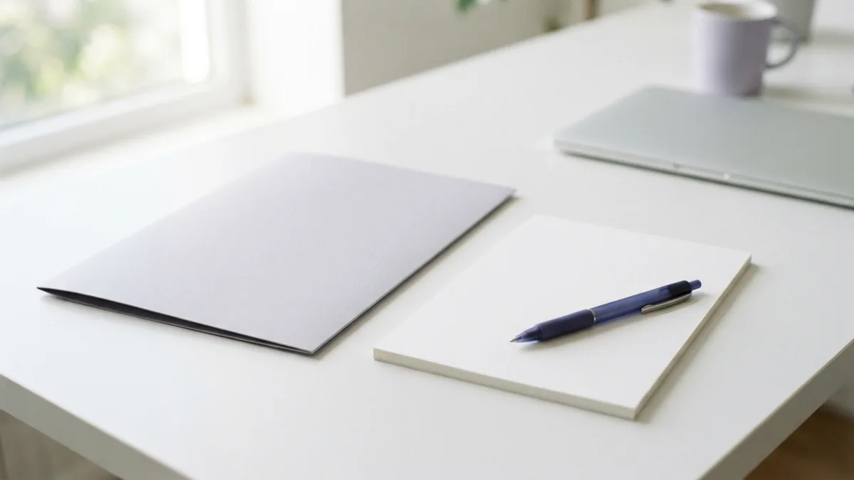 Review official translation papers Plain folder and blank papers arranged for careful review of official translations