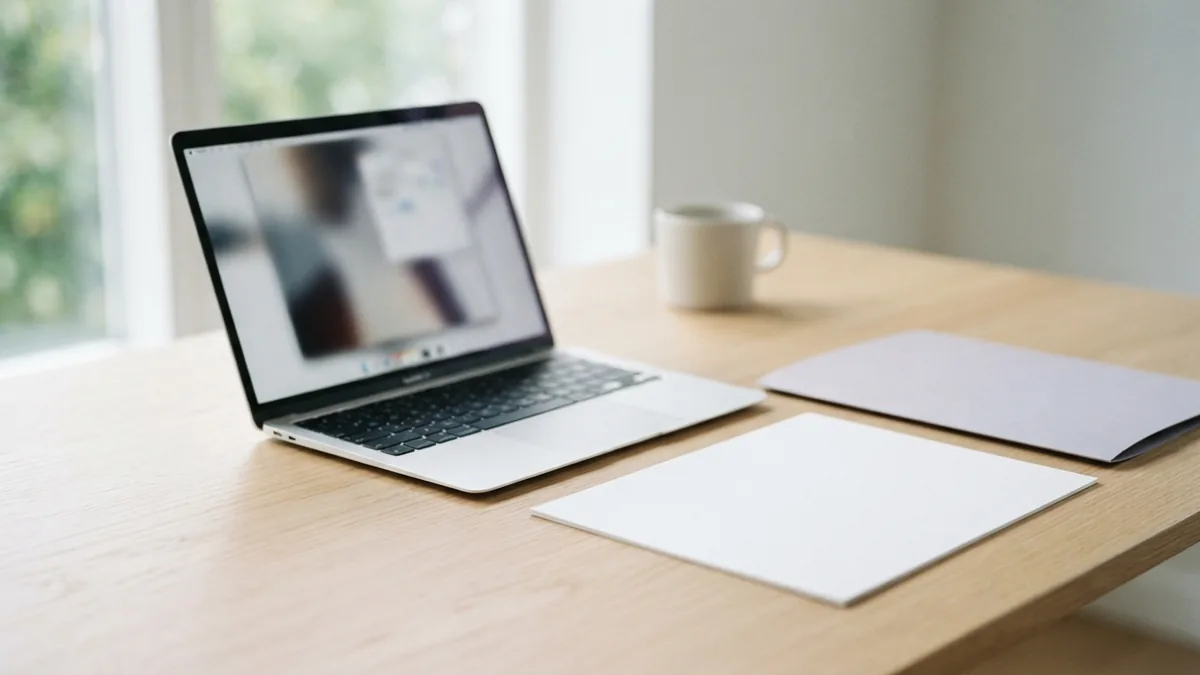 A laptop and single blank sheet showing the idea of saving one spreadsheet tab