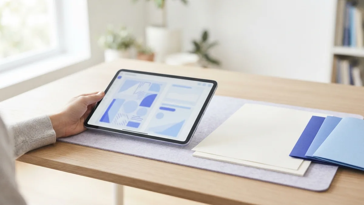 OCR workflow with scanned documents Tablet and blank paper documents arranged for an OCR workflow