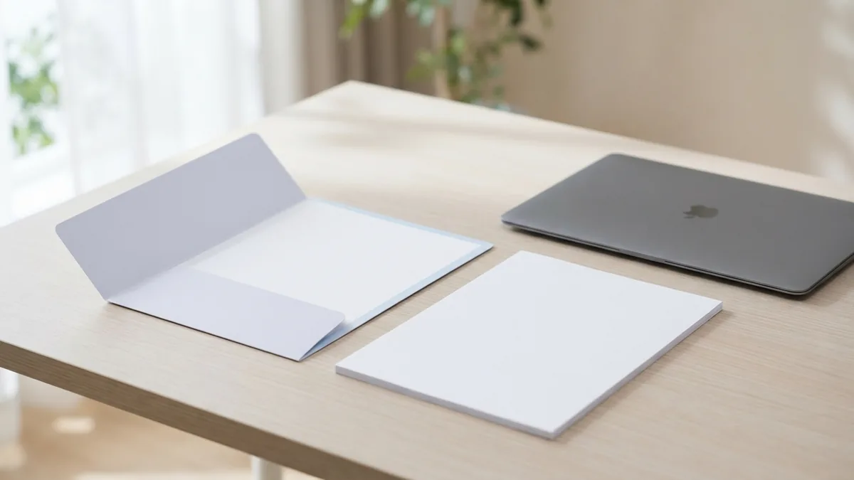 A careful approach to changing PDF access Open folder and blank sheet beside a laptop on a bright desk